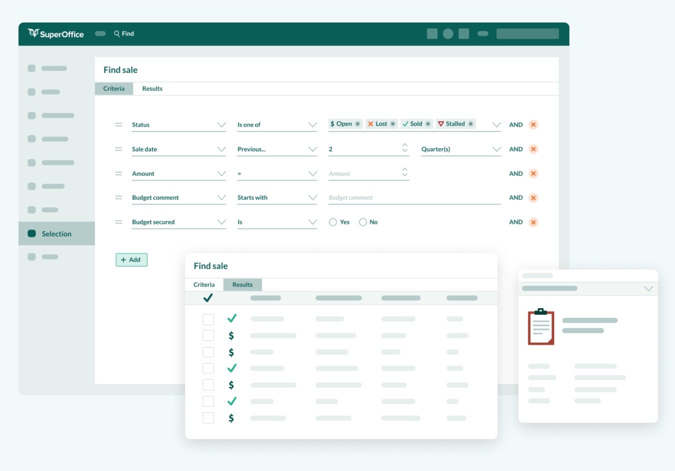 SuperOffice CRM segmentation