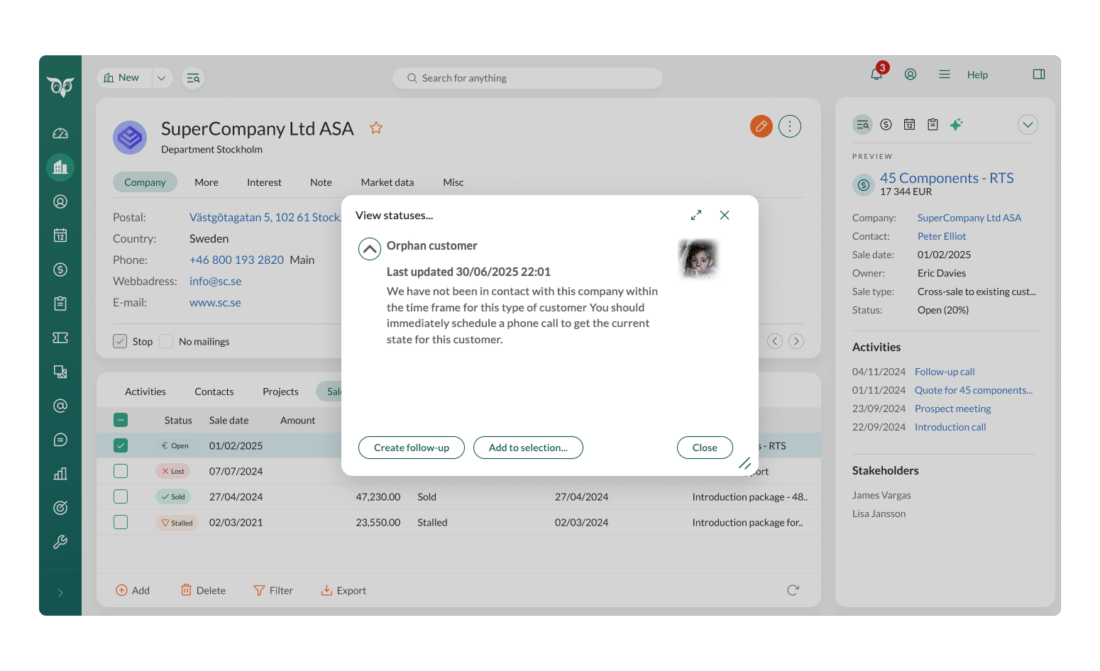 SuperOffice sales intelligence