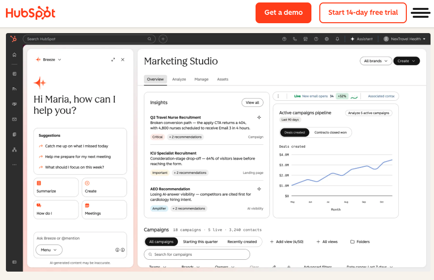 HubSpot marketing screen shot